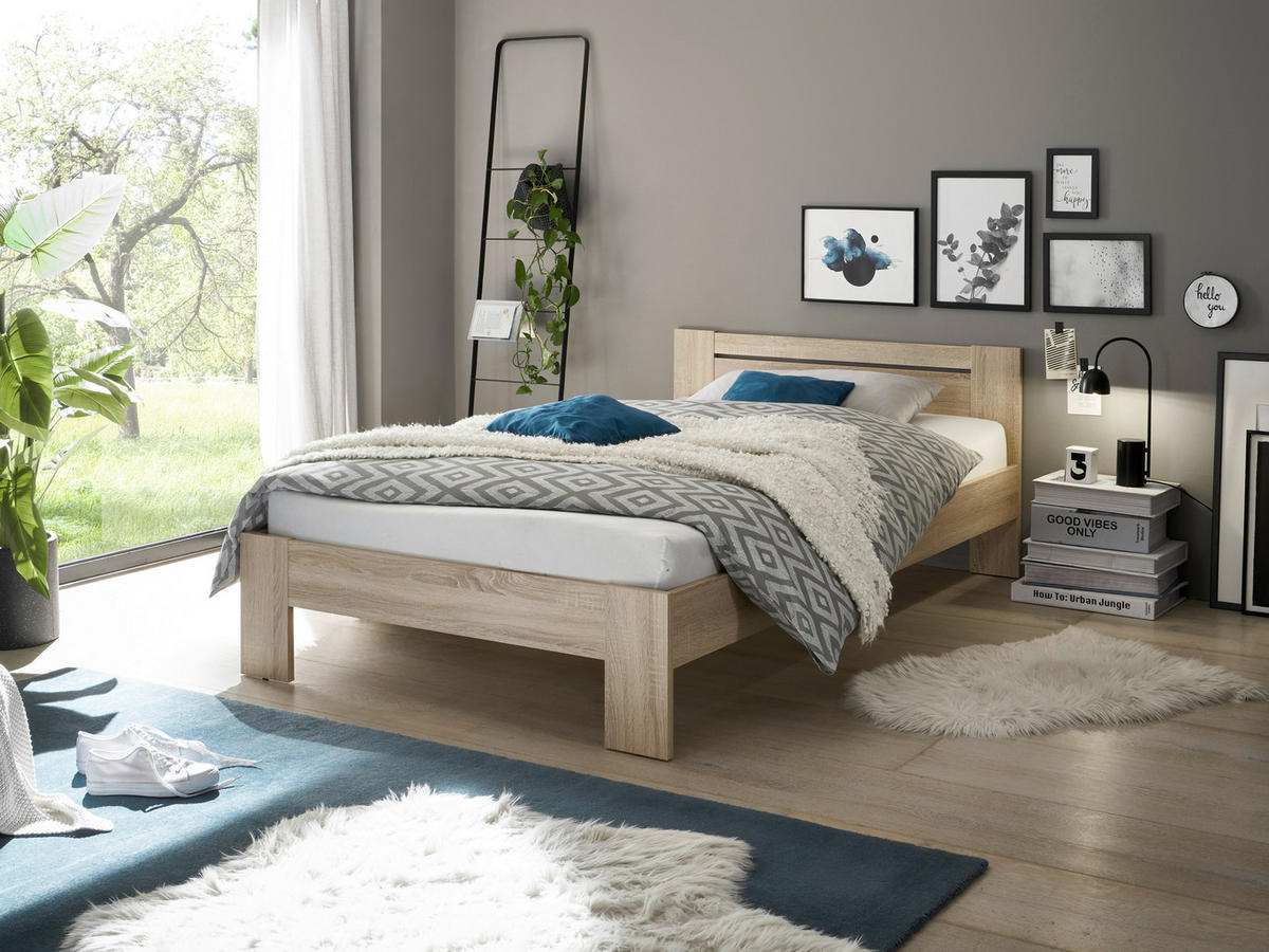Futonbett Cannes Eiche Sonoma Nachbildung Liegefläche B/L: ca. 120x200 cm Cannes - Eiche (125,00/71,00/204,00cm)