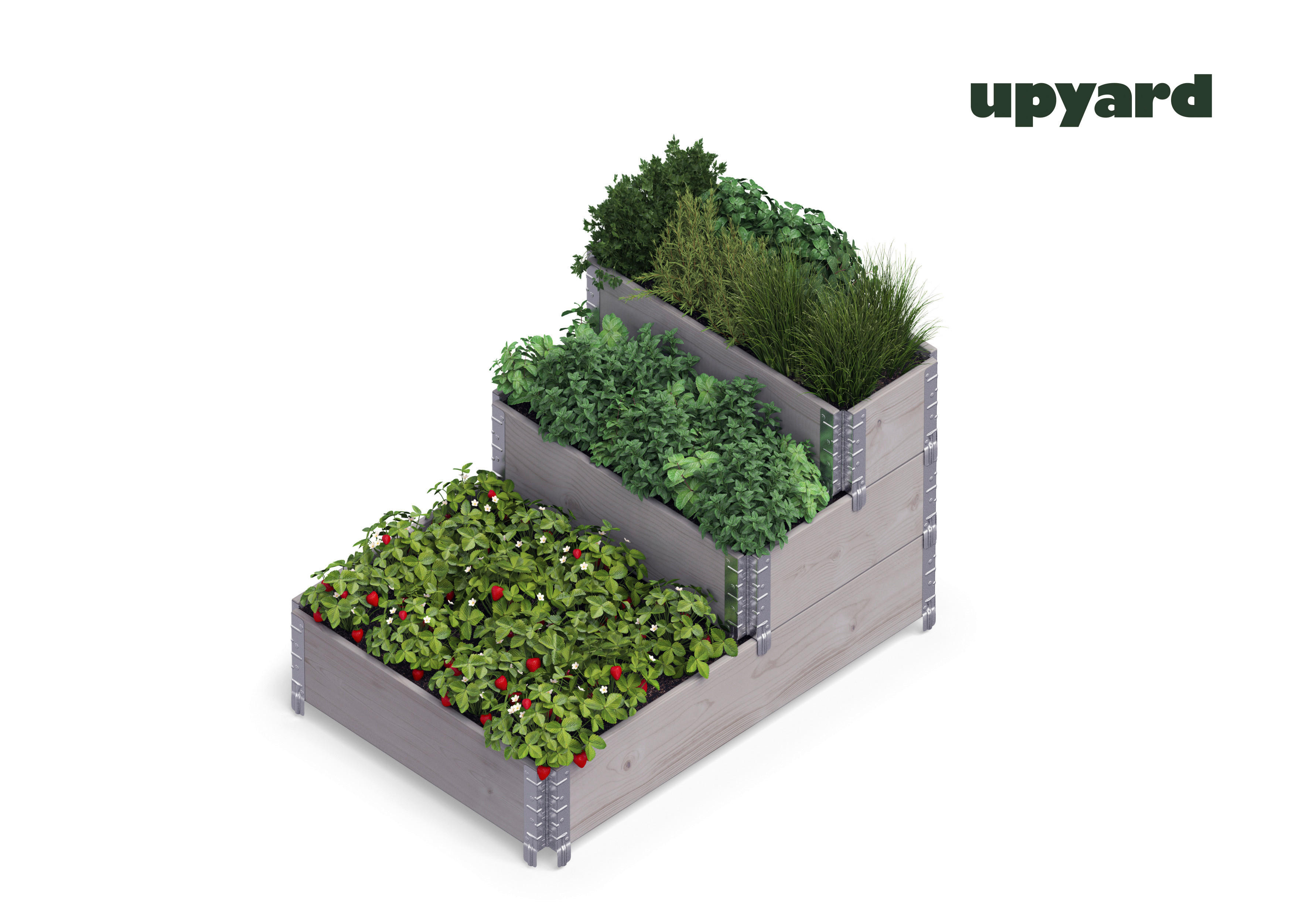 UPYARD Stufenbeet INDUSTRIAL grau Holz B/L: ca. 30x80 cm INDUSTRIAL - grau (30,00/80,00cm) - UPYARD