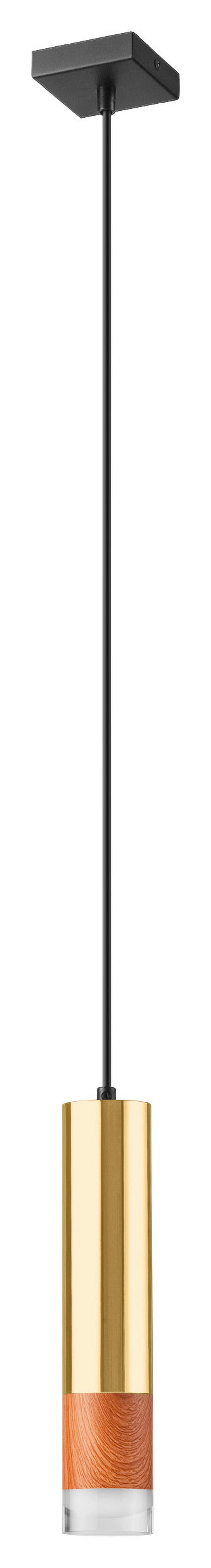 Lamkur Pendelleuchte gold Stahl Glas B/H/L: ca. 8x105x8 cm GU10 1 Brennstellen AURELIA - gold (8,00/8,00/105,00cm) - Lamkur