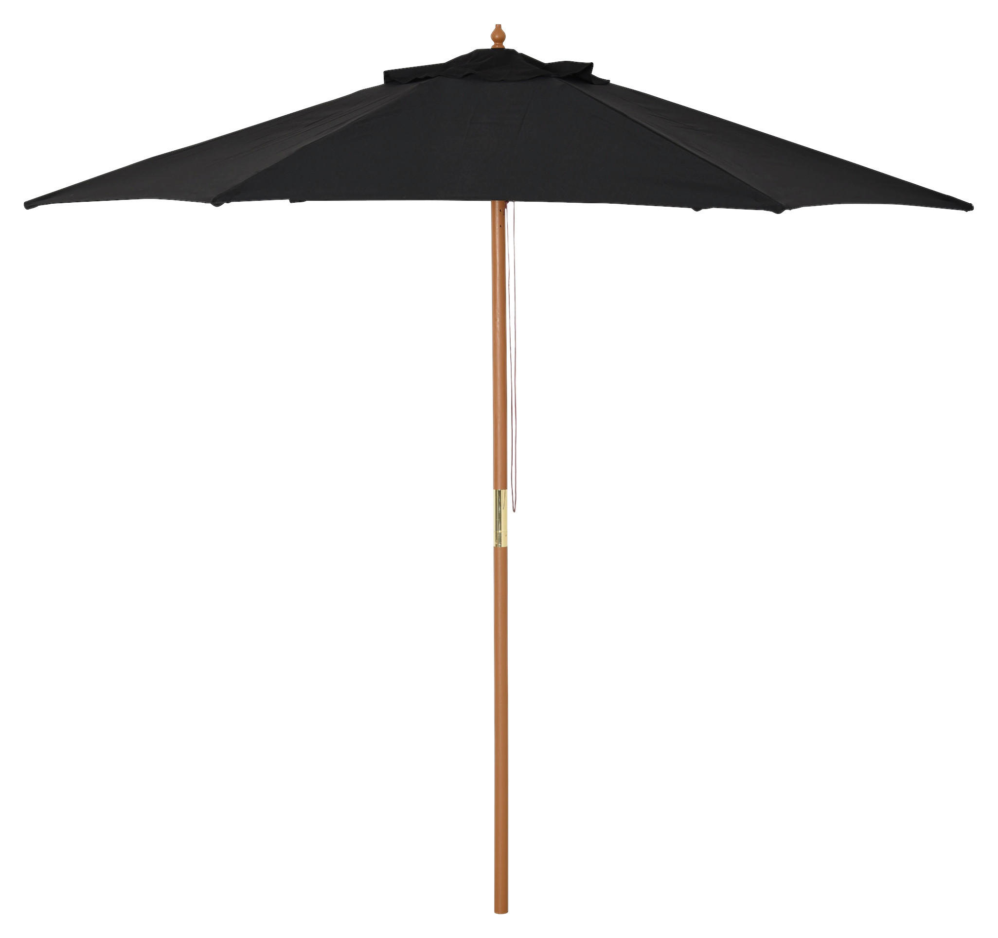 Outsunny Sonnenschirm schwarz Bambus H/D: ca. 230x2520 cm Sonnenschirm 3-stufig verstellbar - schwarz (2520,00/230,00cm) - Outsunny