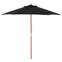 Outsunny Sonnenschirm schwarz Bambus H/D: ca. 230x2520 cm Sonnenschirm 3-stufig verstellbar - schwarz (2520,00/230,00cm) - Outsunny