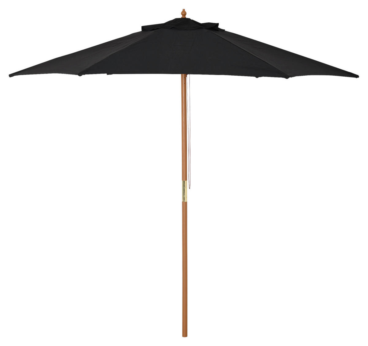 Outsunny Sonnenschirm schwarz Bambus H/D: ca. 230x2520 cm Sonnenschirm 3-stufig verstellbar - schwarz (2520,00/230,00cm) - Outsunny