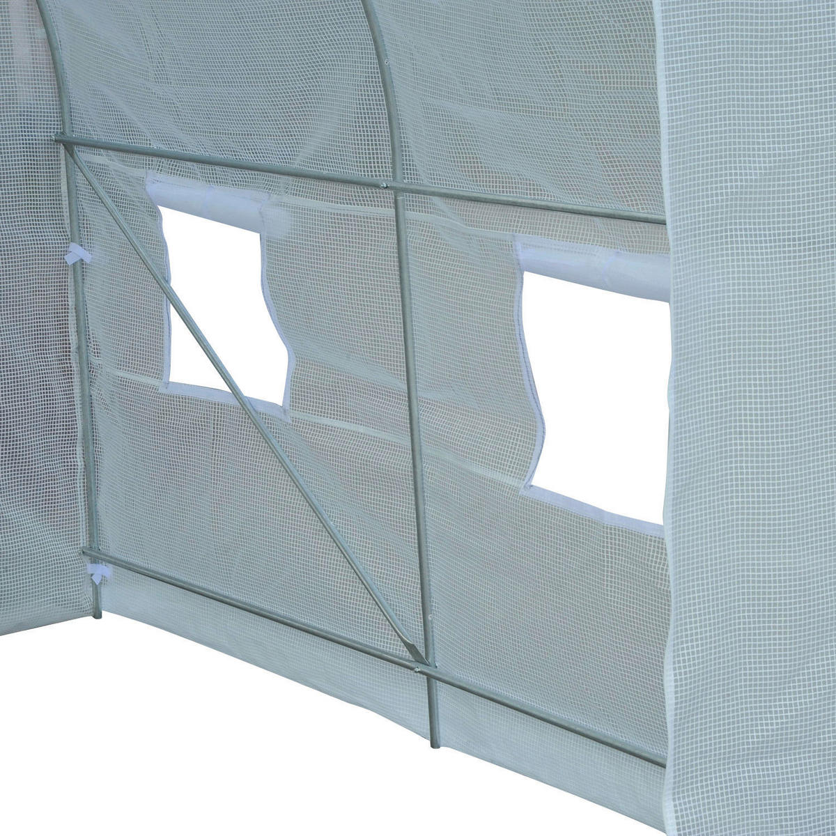 Outsunny Foliengewächshaus B/H/L: ca. 200x200x250 cm Foliengewächshaus MH845-071 - weiß (250,00/200,00/200,00cm) - Outsunny