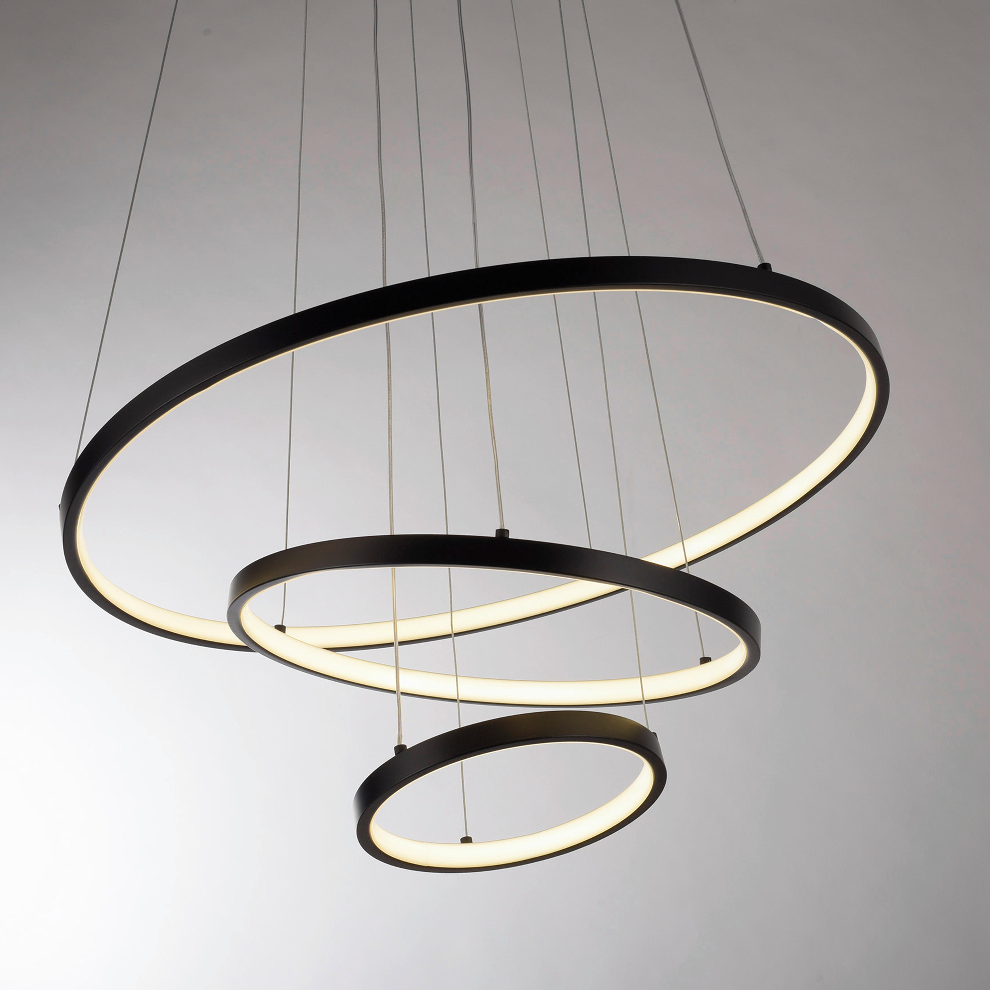 Just Light LED-Pendelleuchte schwarz B/H/L: ca. 61x150x61 cm LED-Pendelleuchte_Cerchi - schwarz (61,00/61,00/150,00cm) - Just Light
