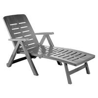ProGarden Gartenliege anthrazit Kunststoff B/H/L: ca. 72x96x189 cm Rollenliege_Smeraldo - anthrazit (189,00/72,00/96,00cm) - ProGarden