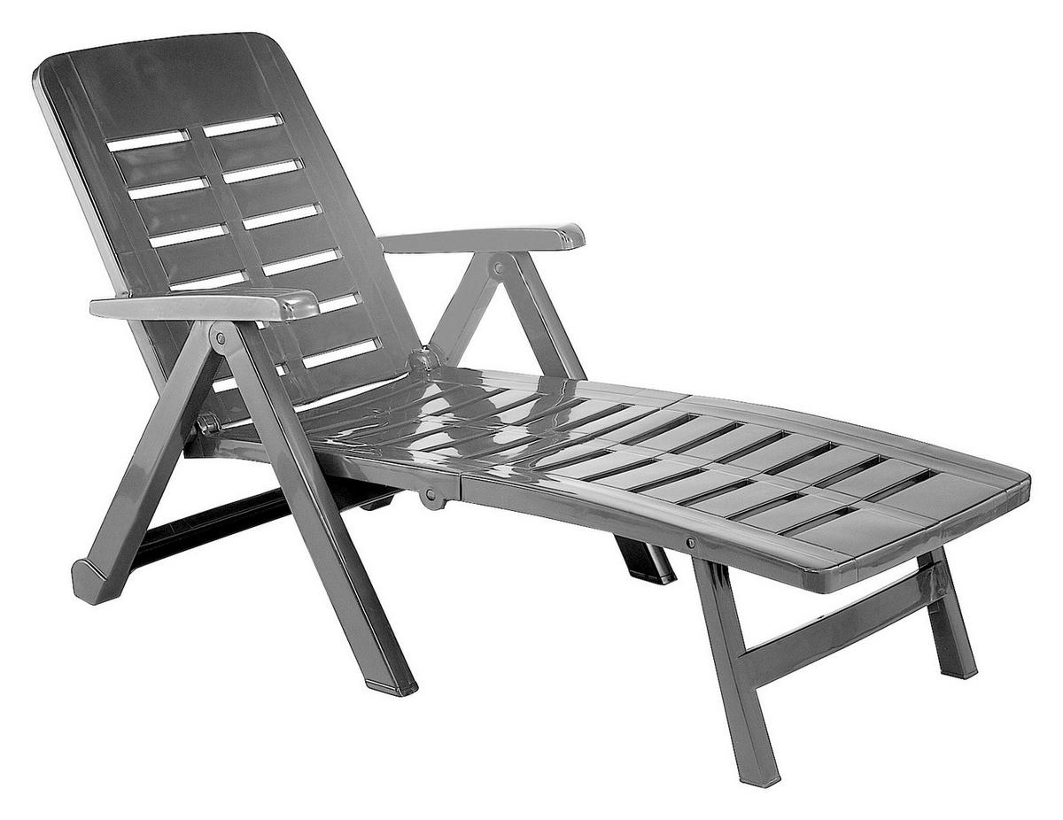 ProGarden Gartenliege anthrazit Kunststoff B/H/L: ca. 72x96x189 cm Rollenliege_Smeraldo - anthrazit (189,00/72,00/96,00cm) - ProGarden