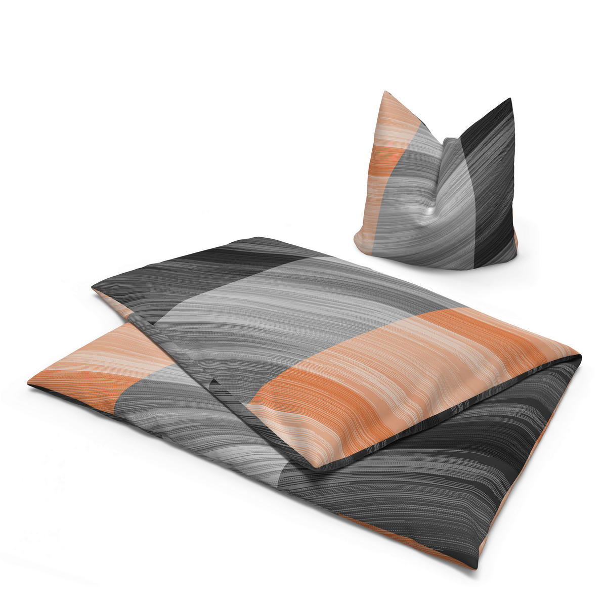 Microfaser Bettwäsche Bettwäsche_Microfaser_Wella - apricot/silber (135,00/200,00cm)