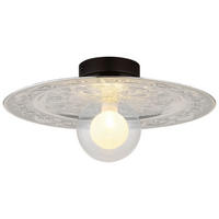GLOBO LED-Deckenleuchte silber schwarz Metall Kunststoff H/D: ca. 15x33 cm 1 Brennstellen RIGA - schwarz/silber (33,00/15,00cm) - GLOBO