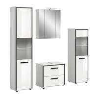 Badblock KOJAK weiß Hochglanz anthrazit grau B/H/T: ca. 171x188x37 cm KOJAK - weiß/anthrazit (171,00/188,00/37,00cm) - xonox.home