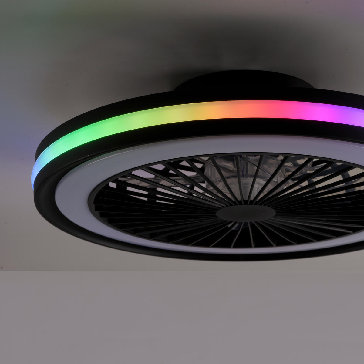 Just Light LED-Deckenventilator schwarz B/H/L: ca. 45,5x14x45,5 cm max. 36 W LED-Deckenventilator_Brandon - schwarz (45,50/45,50/14,00cm) - Just Light