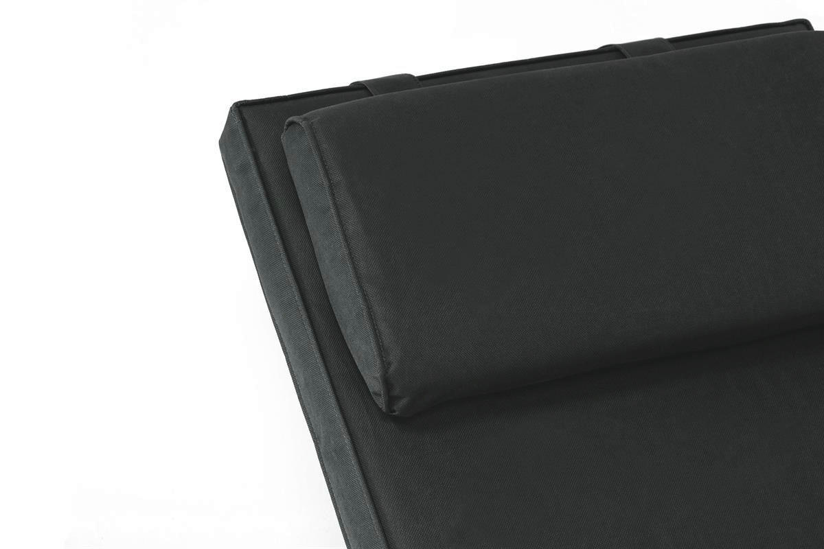 VCM Gartenliege anthrazit Teakholz B/H/L: ca. 60x90x160 cm Liegestuhl mit abnehmbaren Fußteil - anthrazit (160,00/60,00/90,00cm) - VCM