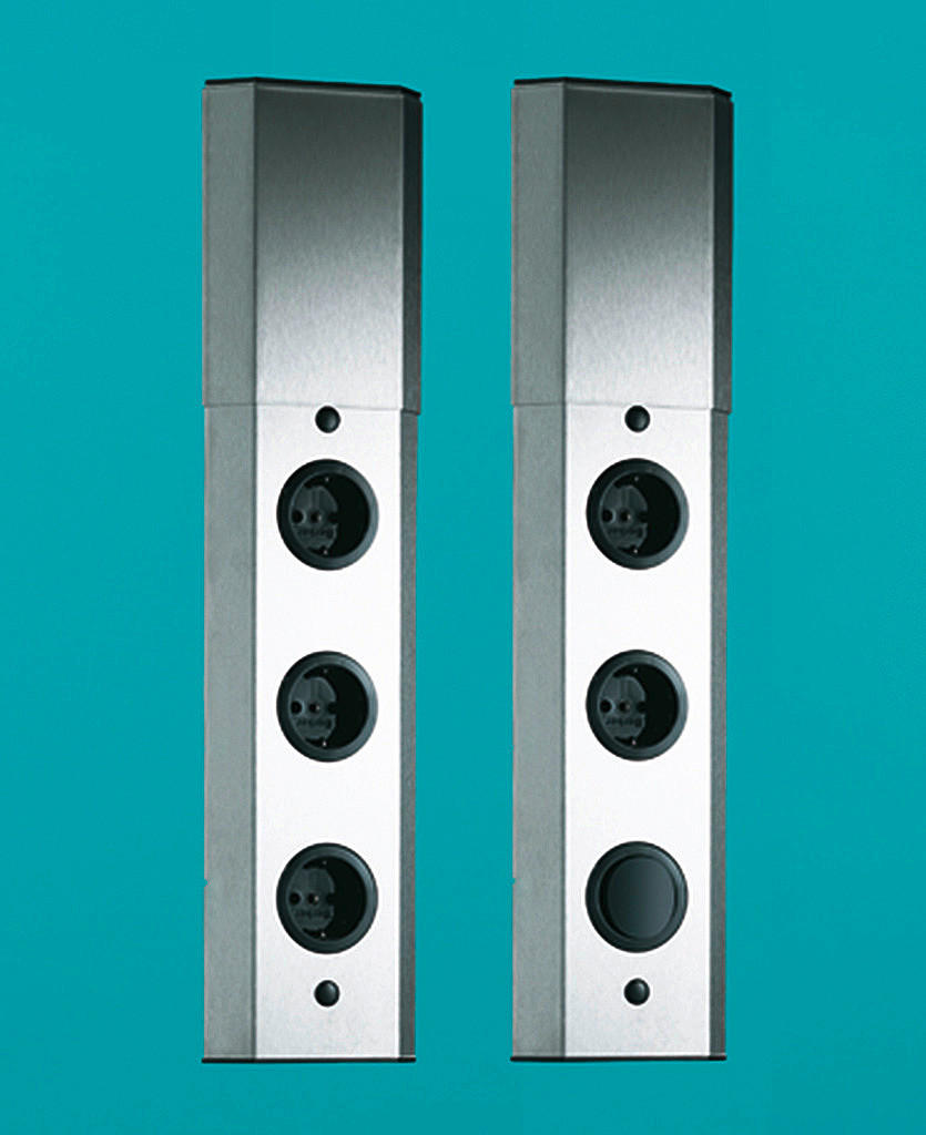 Naber Steckdosenelement Mira schwarz Kunststoff Edelstahl B/H/T: ca. 11,2x43,31x6 cm Mira - schwarz (11,20/43,31/6,00cm) - Naber