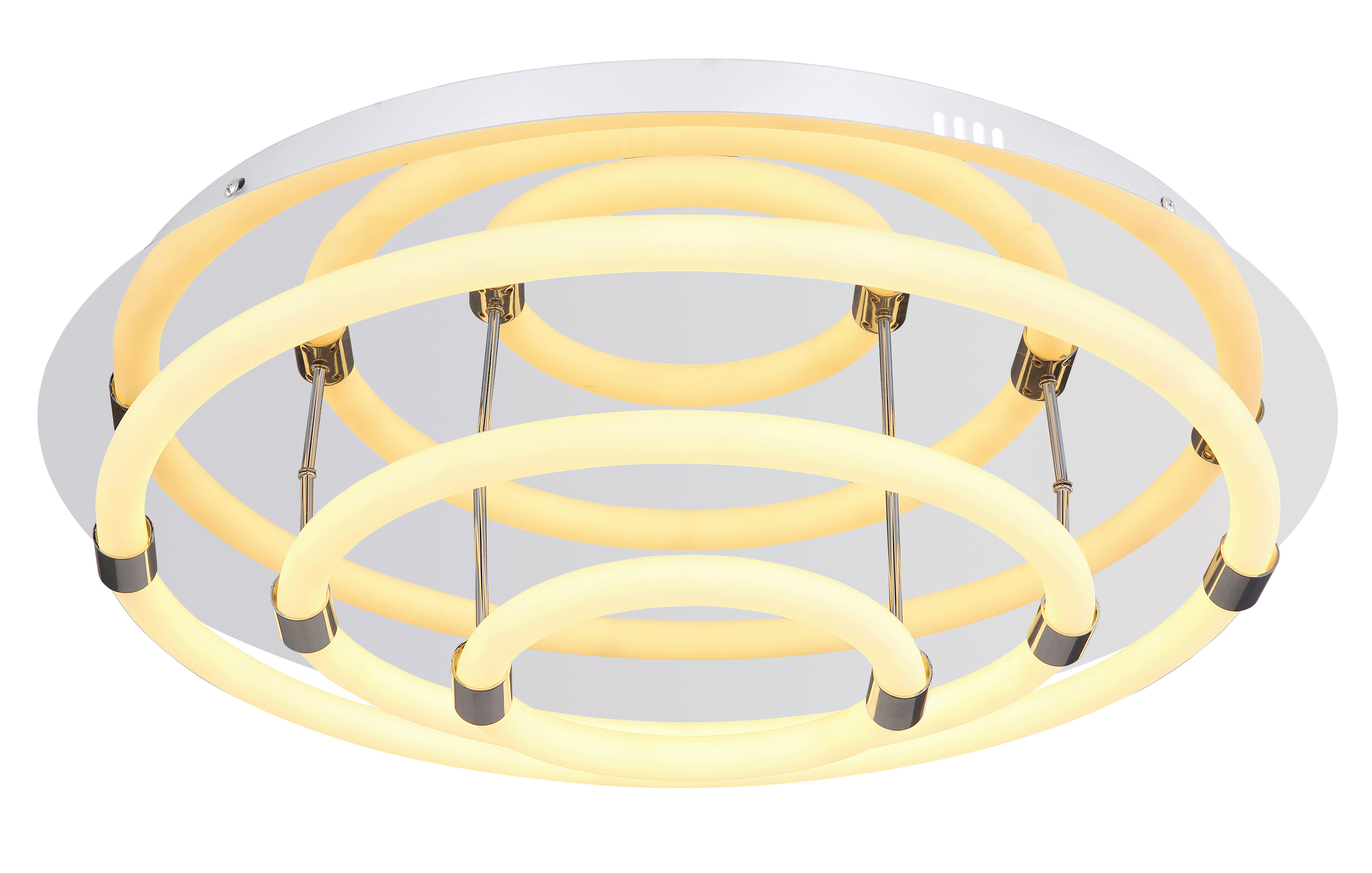 GLOBO LED-Deckenleuchte Chrom weiß Metall H/D: ca. 15x55 cm EPI - weiß/Chrom (55,00/15,00cm) - GLOBO