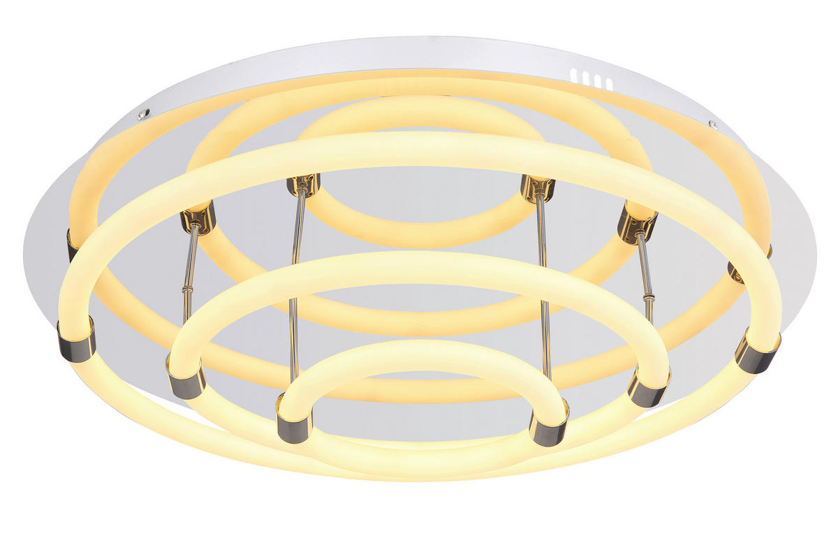GLOBO LED-Deckenleuchte Chrom weiß Metall H/D: ca. 15x55 cm EPI - weiß/Chrom (55,00/15,00cm) - GLOBO