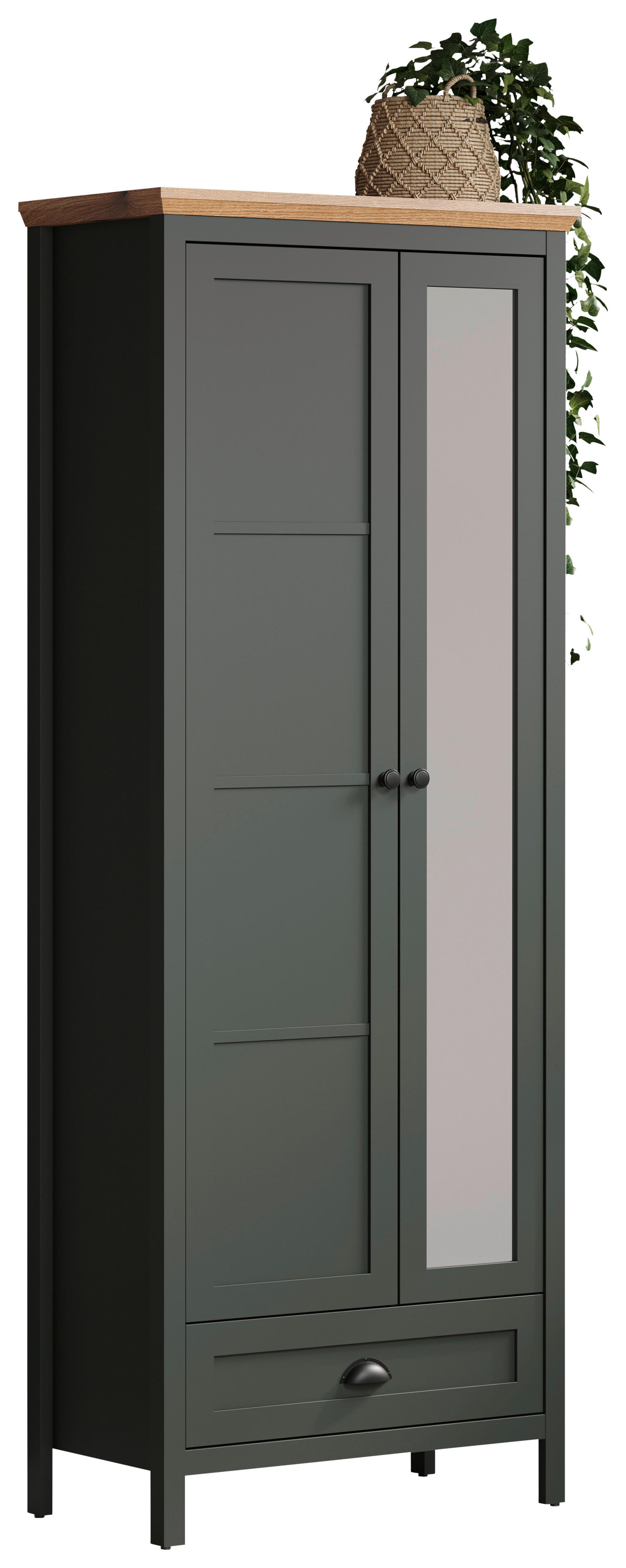 Garderobenschrank Stanton tannengrün Eiche Evoke Coast Nachbildung B/H/T: ca. 77x198x39 cm Stanton - Eiche/tannengrün (77,00/198,00/39,00cm)