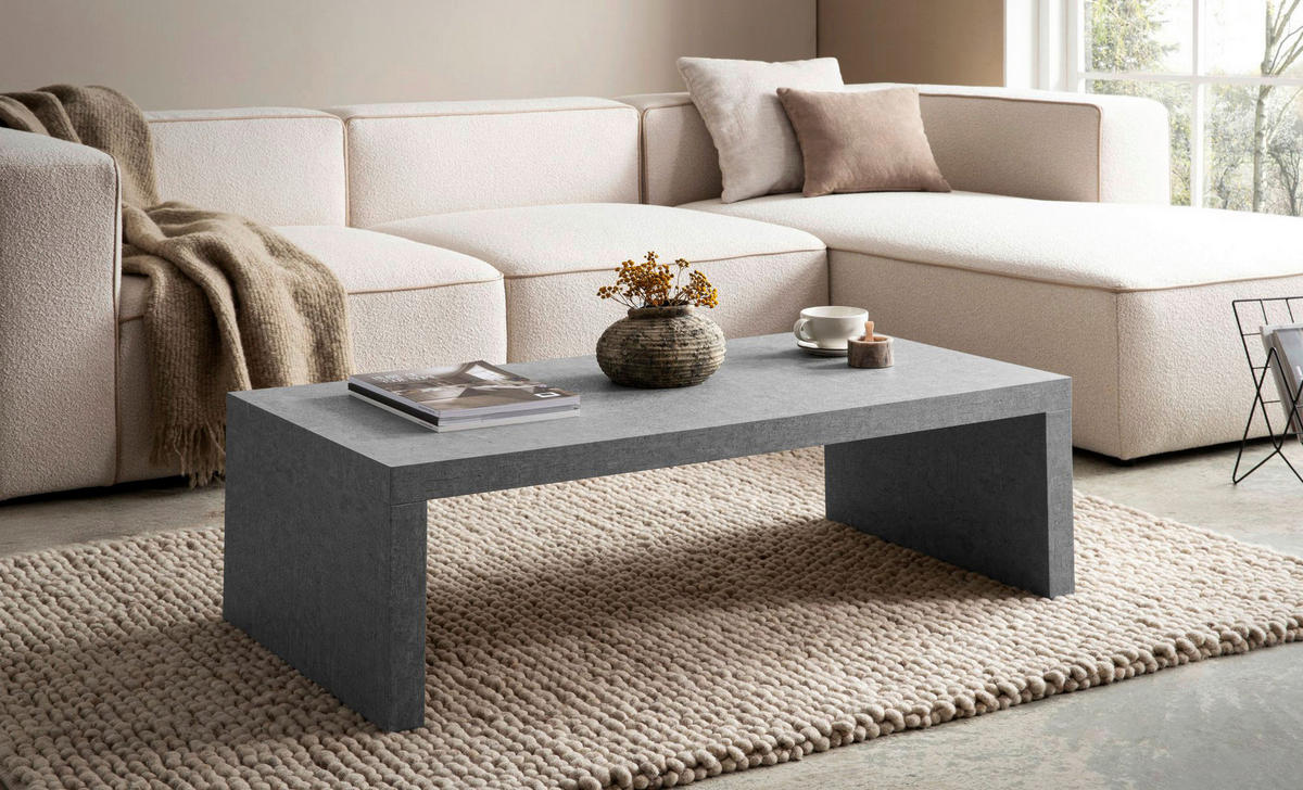Couchtisch Beton Optik B/H/T: ca. 110x35x55 cm Couchtisch - Beton (110,00/35,00/55,00cm) - Wohnling