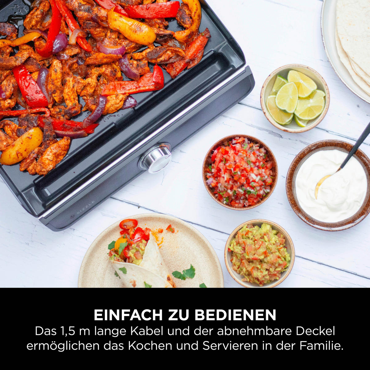 Ninja Grillplatte schwarz Edelstahl Aluminium B/H/L: ca. 7x13x37,5 cm Sizzle GR101EU - schwarz (37,50/7,00/13,00cm) - Ninja