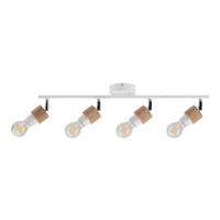BRITOP Lighting Deckenleuchte 2831402 weiß natur Metall Eiche B/H/T: ca. 69x10x18 cm E27 4 Brennstellen Deckenleuchte_4flg.Marjolaine - weiß/natur (69,00/10,00/18,00cm) - Britop Lighting