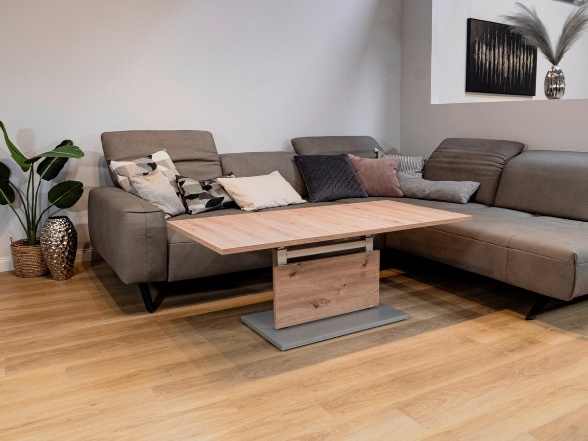 Couchtisch Eiche Nachbildung B/H/T: ca. 63x54x110 cm Bremen_WEI_Couchtisch - Eiche/silber (63,00/54,00/110,00cm)