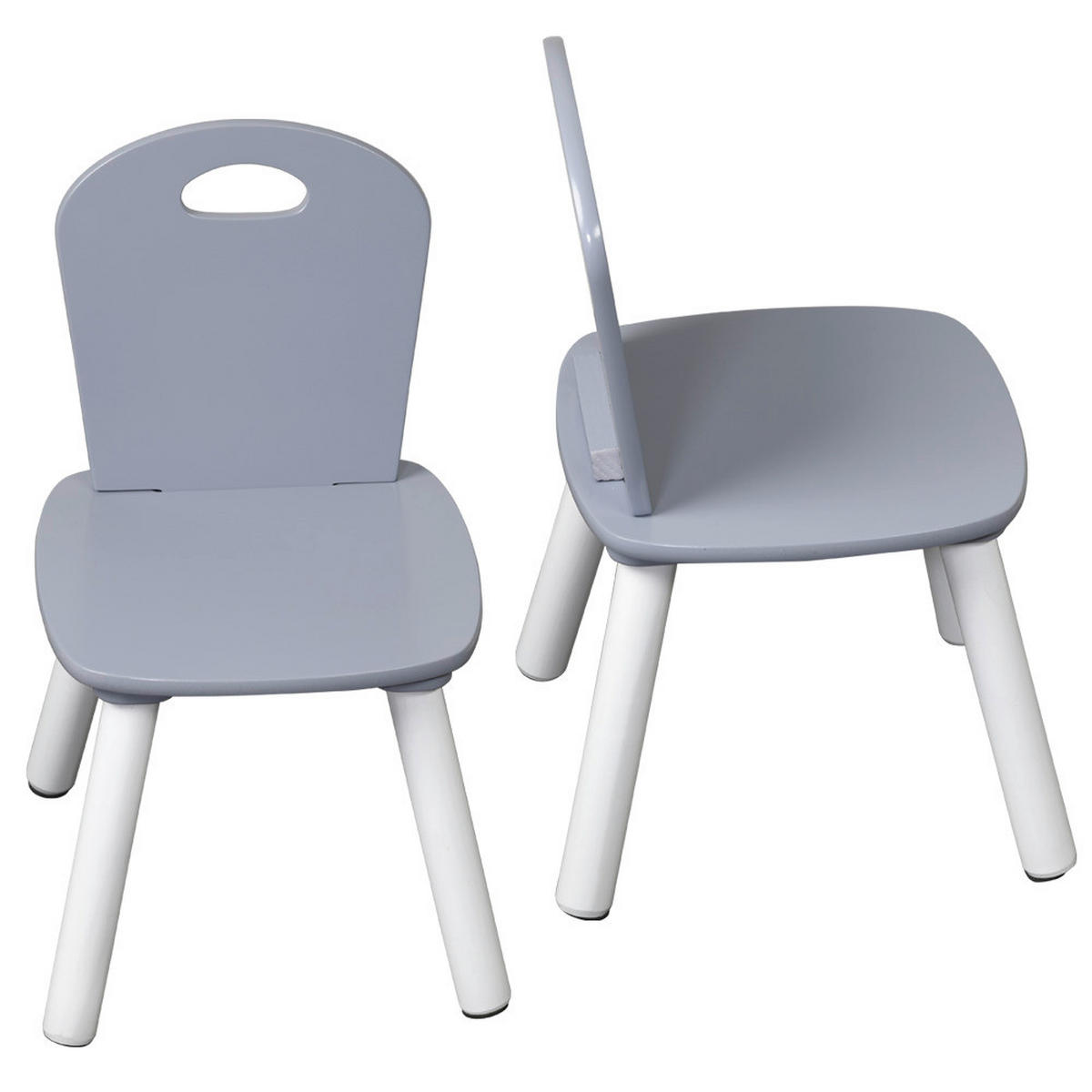 Kesper Kindertisch mit 2 Stühlen grau Spanplatte B/H/L: ca. 55x45x55 cm Kindertisch_mit_2_Stühlen - grau (55,00/55,00/45,00cm) - Kesper