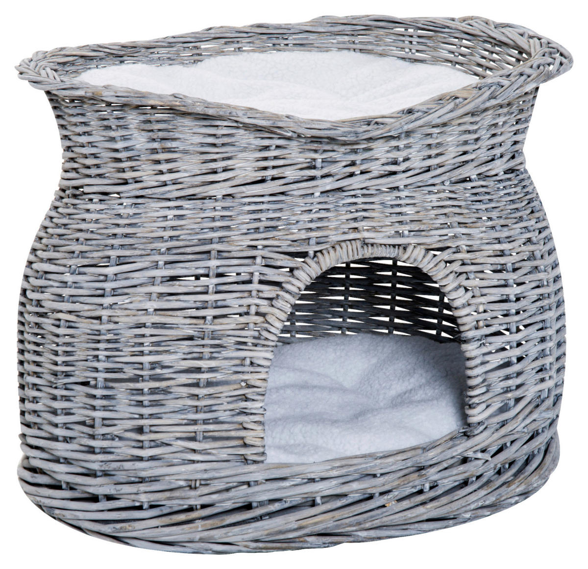 PawHut Katzenkorb grau Weide B/H/L: ca. 37x40x56 cm Katzenkorb - grau (56,00/37,00/40,00cm) - PawHut