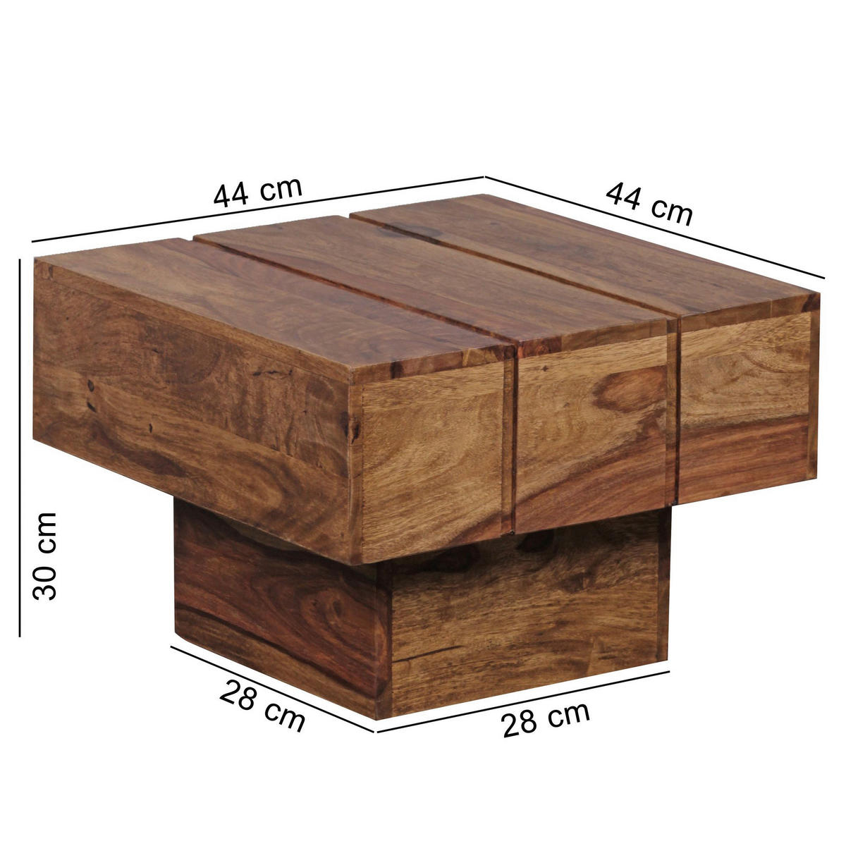 Beistelltisch natur Echtholz B/H/T: ca. 44x30x44 cm Beistelltisch - natur (44,00/30,00/44,00cm) - Wohnling