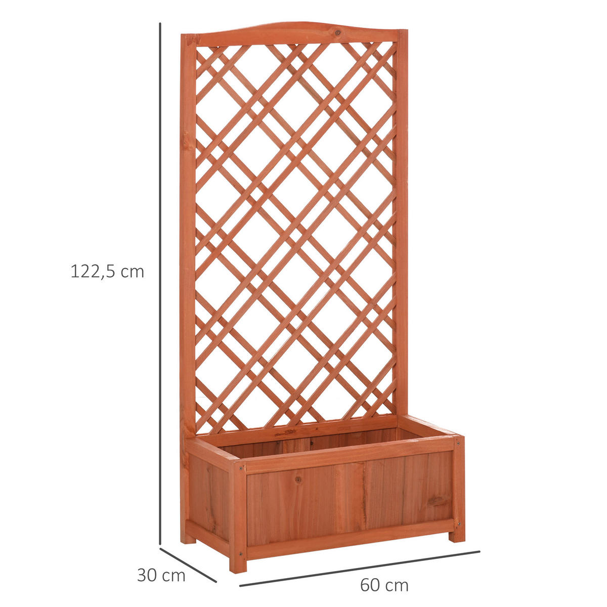 Outsunny Pflanzkasten gelb Holz B/H/L: ca. 30x122x60 cm Pflanzkasten - gelb (60,00/30,00/122,00cm) - Outsunny