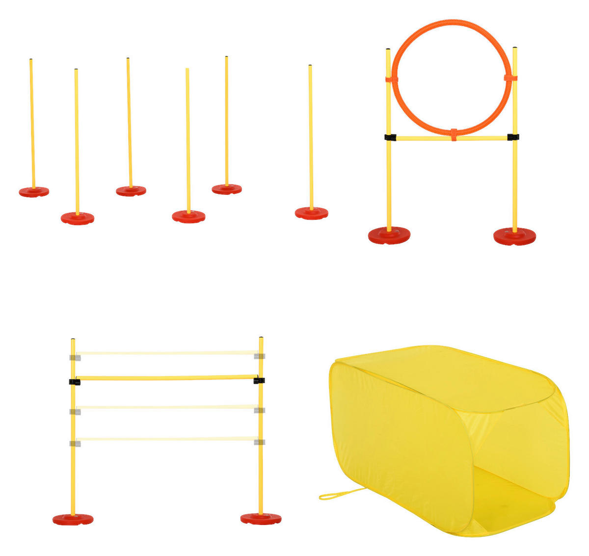 PawHut Agility gelb Kunststoff B/H/L: ca. 128x100x105 cm Agility - gelb (105,00/128,00/100,00cm) - PawHut