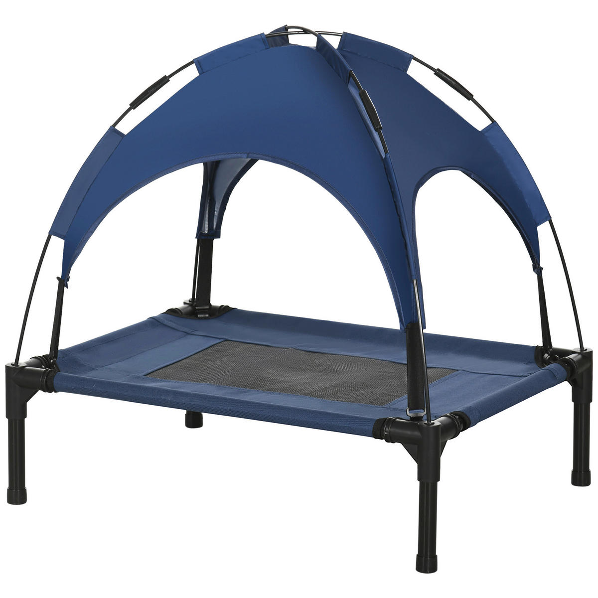 PawHut Hunde-Zubehör dunkelblau Edelstahl B/H/L: ca. 46x61x62 cm Hundebett - schwarz/dunkelblau (62,00/46,00/61,00cm) - PawHut