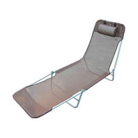 Outsunny Gartenliege braun Netzstoff B/H/L: ca. 56x28x182 cm Gartenliege - braun (182,00/56,00/28,00cm) - Outsunny