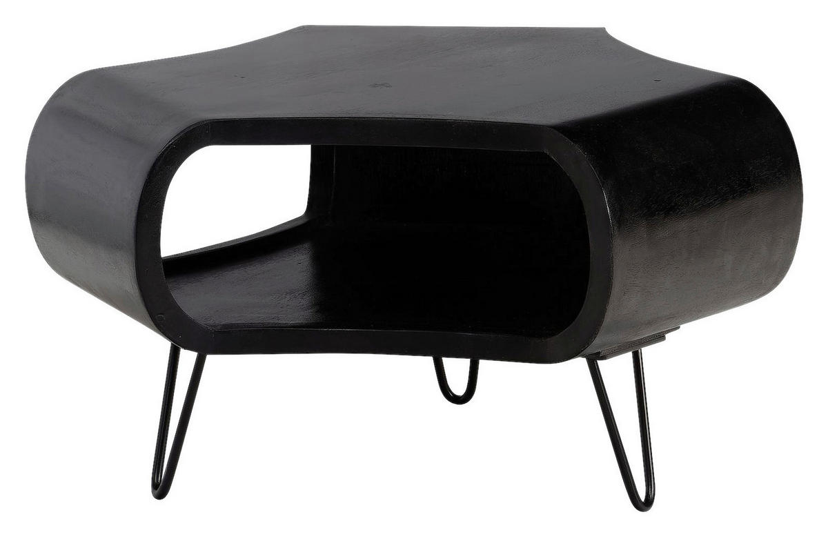 Couchtisch schwarz B/H/T: ca. 60x35x60 cm Couchtisch - schwarz (60,00/35,00/60,00cm) - Wohnling