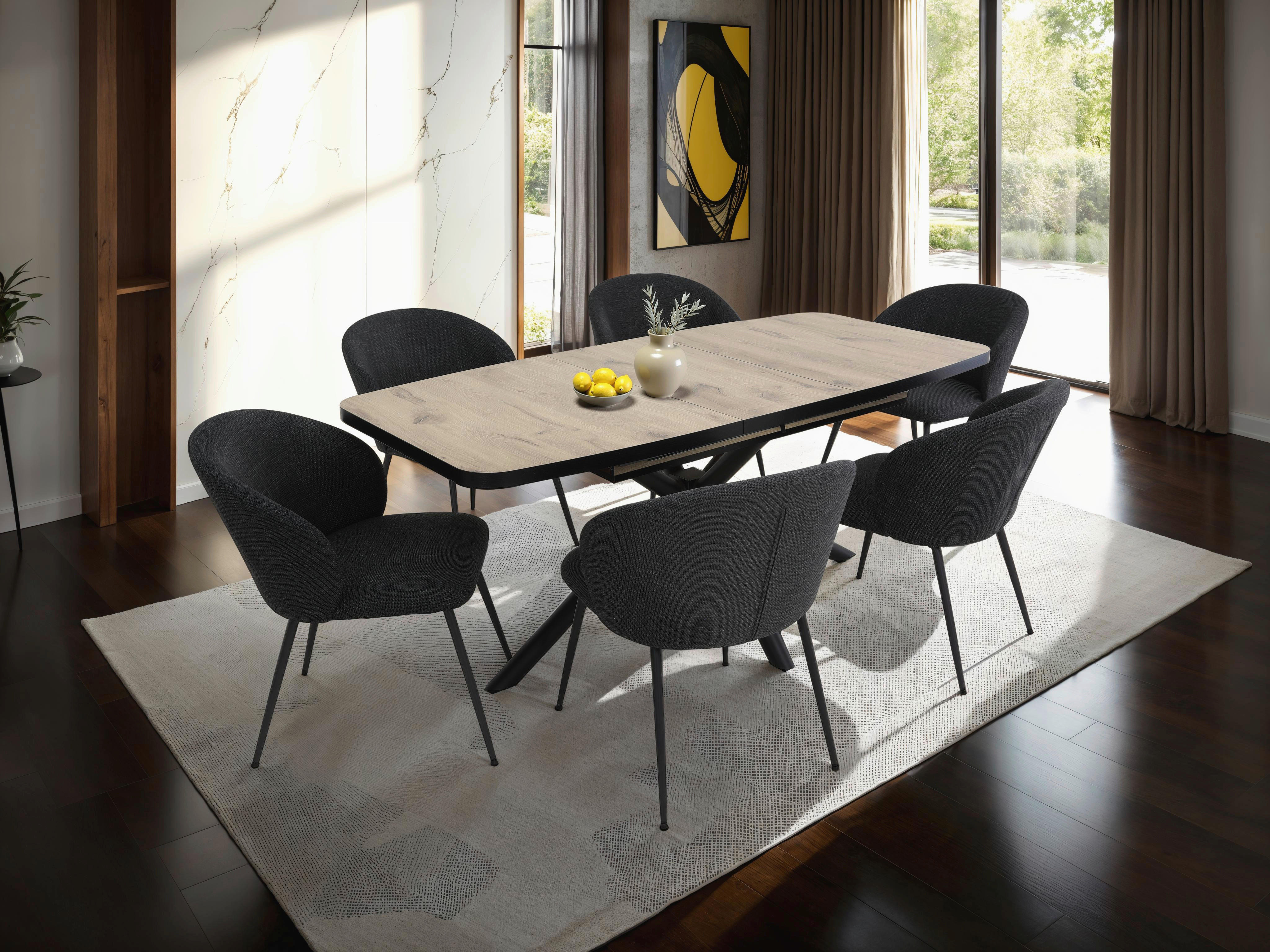 Esstisch Tokio schwarz B/H/T: ca. 180x76x90 cm Tokio - schwarz (180,00/76,00/90,00cm) - Hela