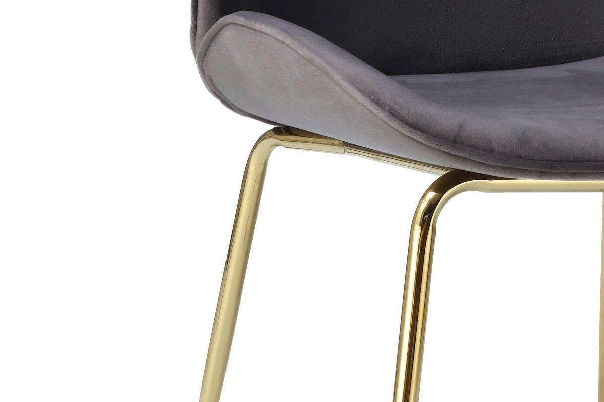 Stuhl Charlize 100 2er grau Microfaser B/H/T: ca. 48x87x59 cm Charlize 100 2er - messing/grau (48,00/87,00/59,00cm) - 360 Living