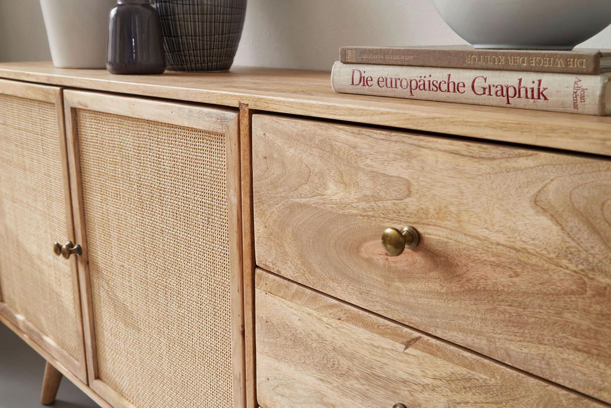 Sideboard natur B/H/T: ca. 140x75x40 cm Sideboard - natur (140,00/75,00/40,00cm) - Wohnling