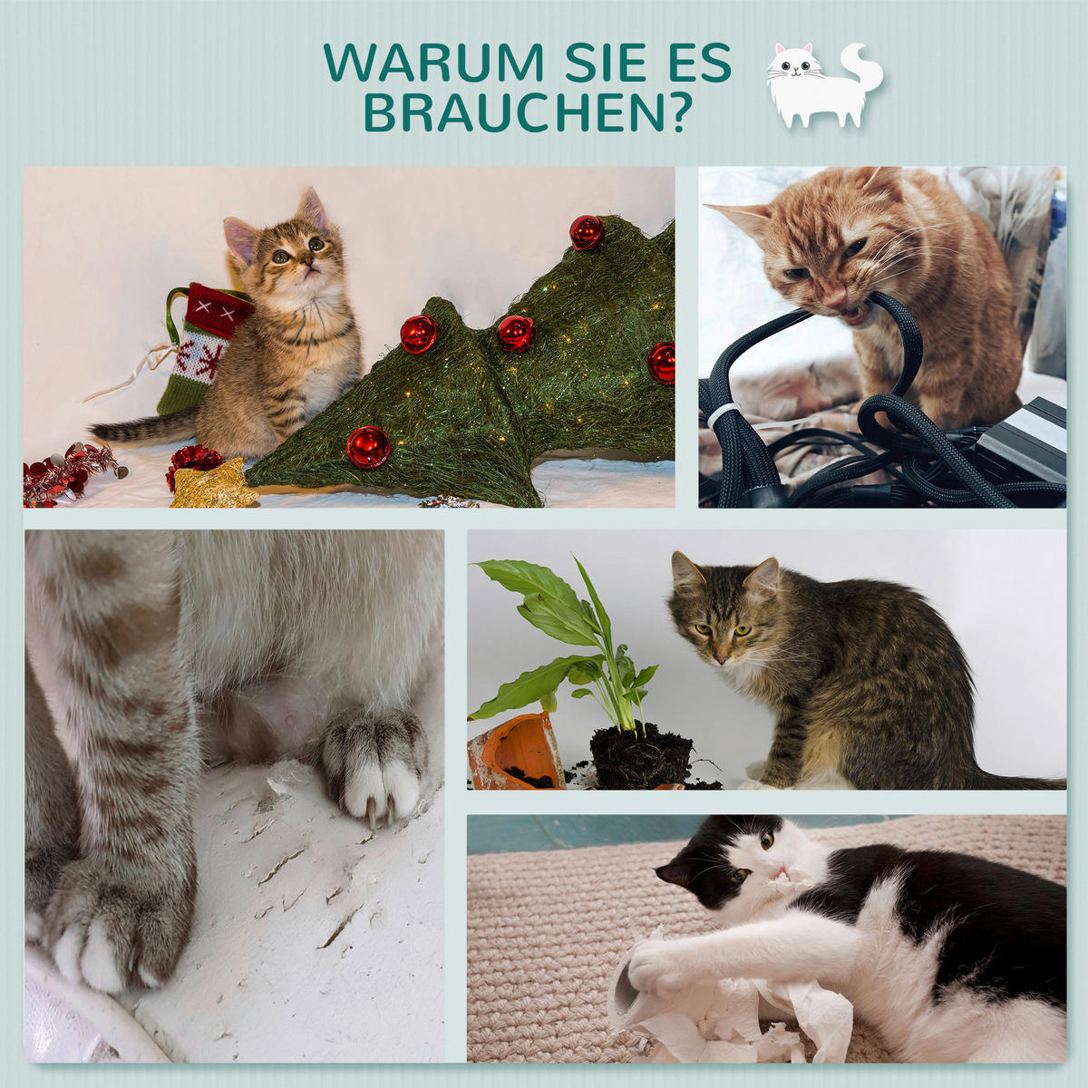 PawHut Katzenkratzbaum beige MDF B/H/L: ca. 28x137x66 cm Katzenkratzbaum - beige/hellgrau (66,00/28,00/137,00cm) - PawHut