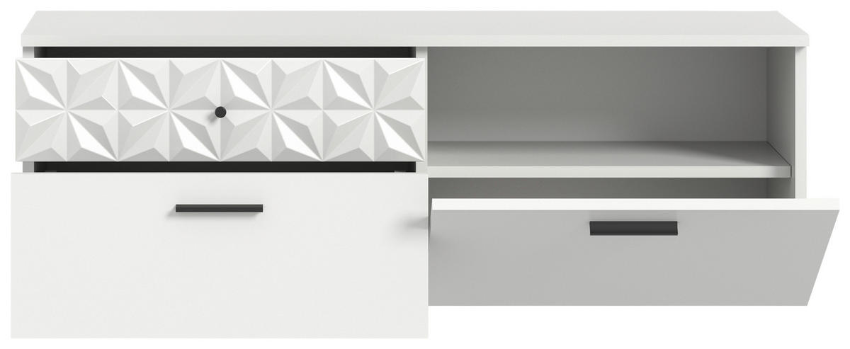 Schuhschrank Prisma weiß weiß Hochglanz B/H/T: ca. 110,2x38x35 cm Prisma - weiß (110,20/38,00/35,00cm) - xonox.home