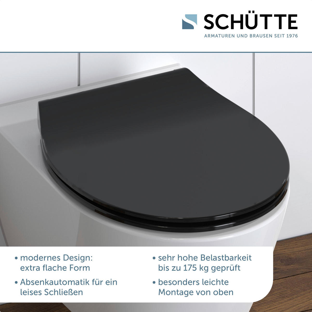 WC-Sitz WC-Sitz_Slim_Black Duroplast - schwarz - Eisl