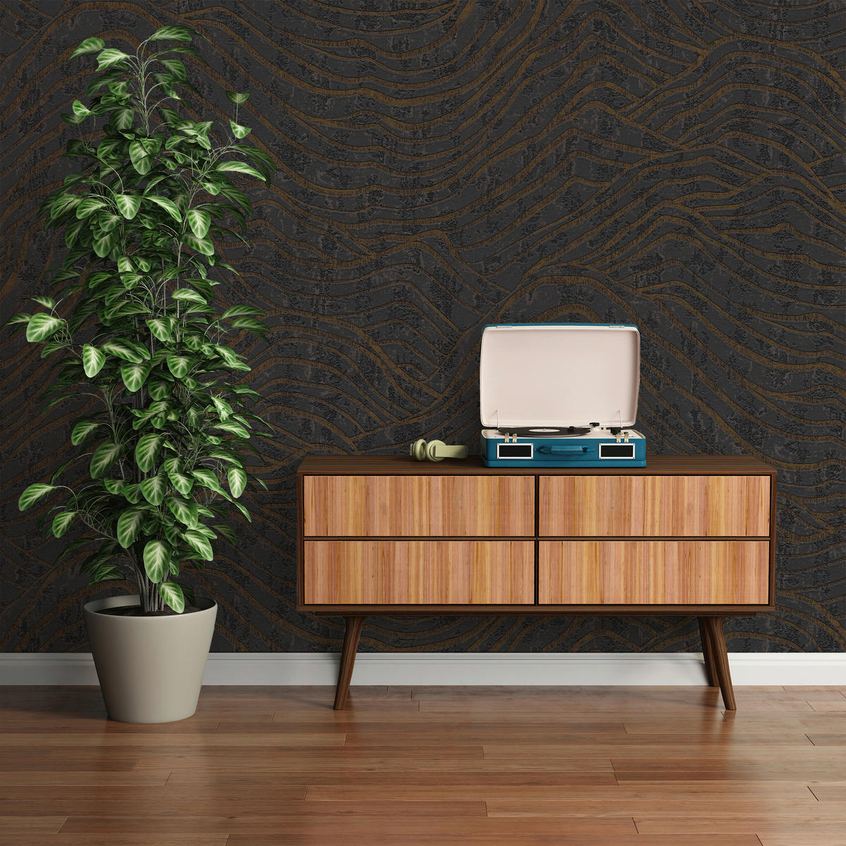 A.S.Création Vliestapete silber schwarz B/H/D: ca. 53x1005x8,4 cm Vliestapete - schwarz/silber (8,40/1005,00cm) - A.S.Creation