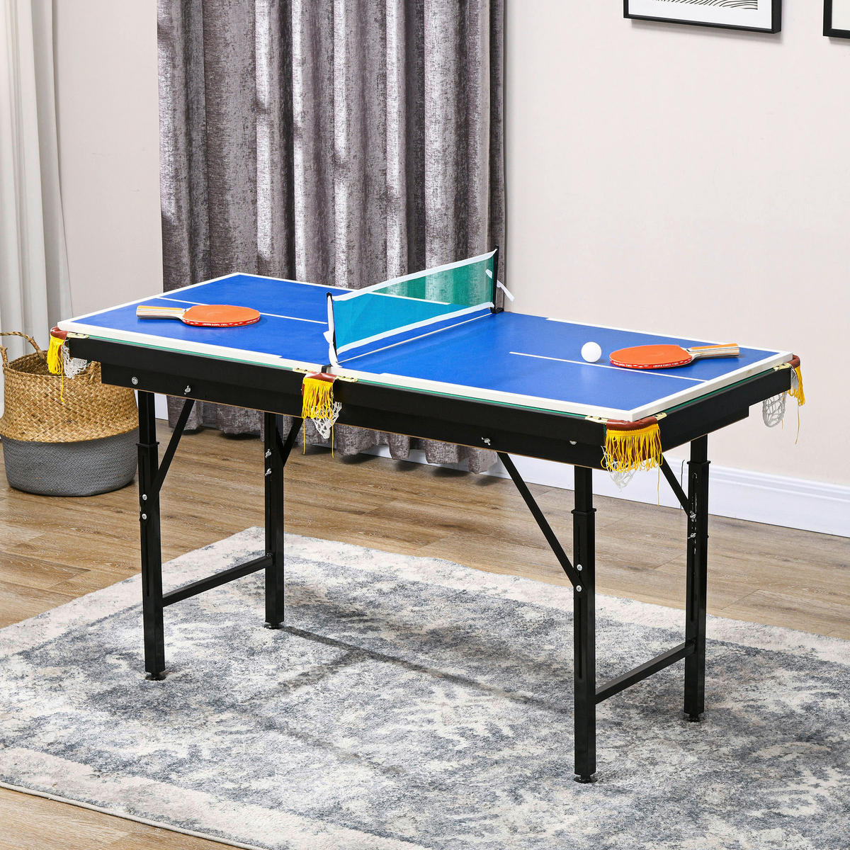SPORTNOW Multispieltisch grün Stahl B/H/L: ca. 63x80x140 cm Multispieltisch - blau/grün (140,00/63,00/80,00cm) - SPORTNOW