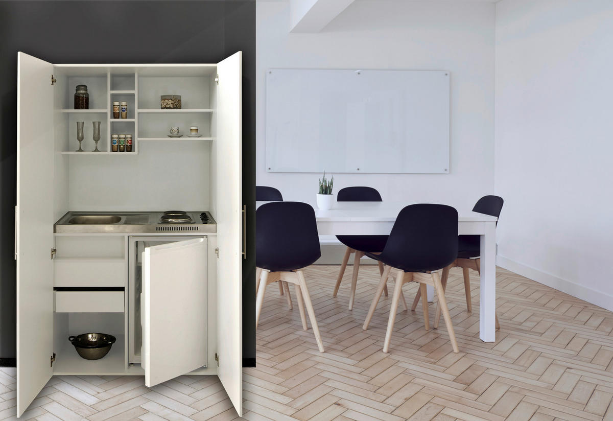 Respekta Schrankküche Economy weiß matt B/H/T: ca. 104x193x67 cm Economy - weiß (104,00/193,00/67,00cm) - Respekta