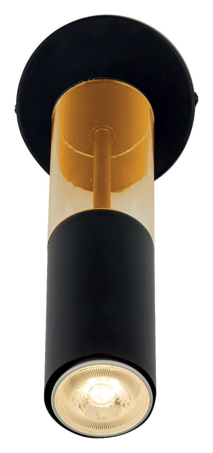 Searchlight Wandleuchte schwarz Acryl Stahl B/H/T: ca. 10x28,5x28,7 cm GU10 1 Brennstellen Merrygold - schwarz (10,00/28,50/28,70cm) - Searchlight