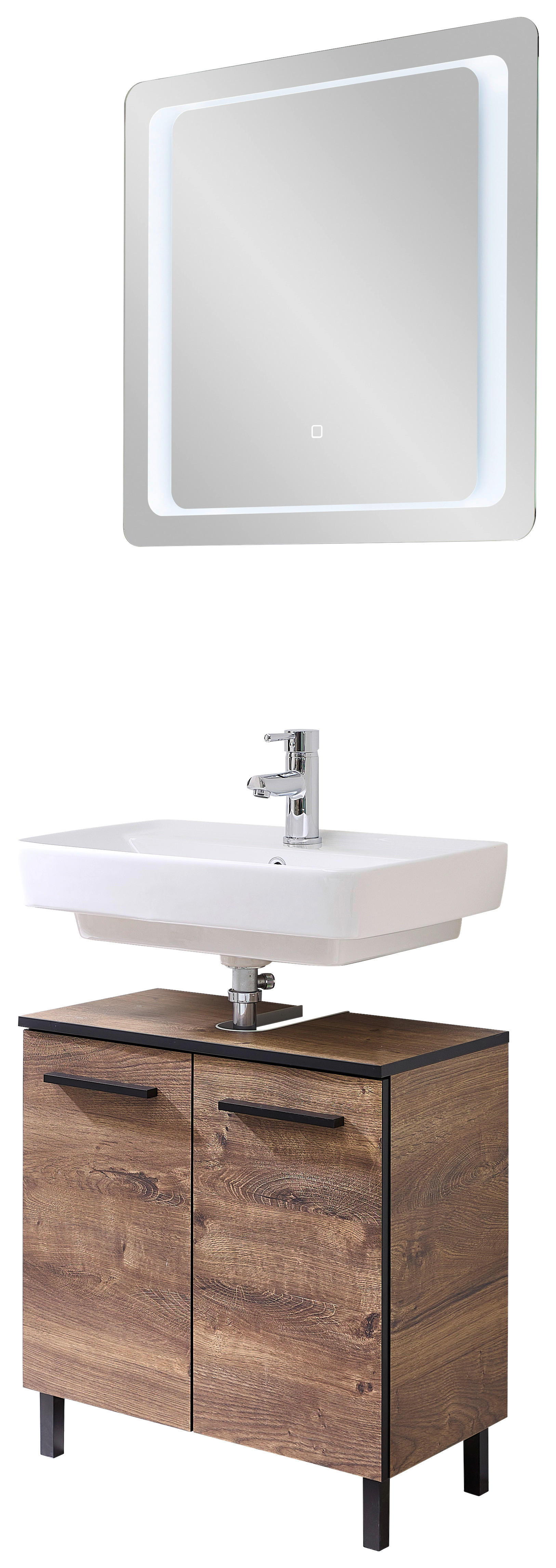 Badezimmer-Set Quickset 374 Eiche Ribeck Nachbildung B/H/T: ca. 70x200x33 cm Quickset 374 - Eiche (70,00/200,00/33,00cm) - Pelipal