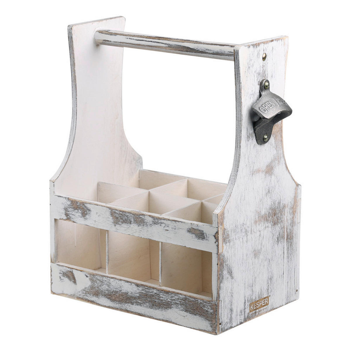 Kesper Flaschenträger Flaschenträger_Antik - weiß/grau (25,00/16,80/32,00cm) - Kesper