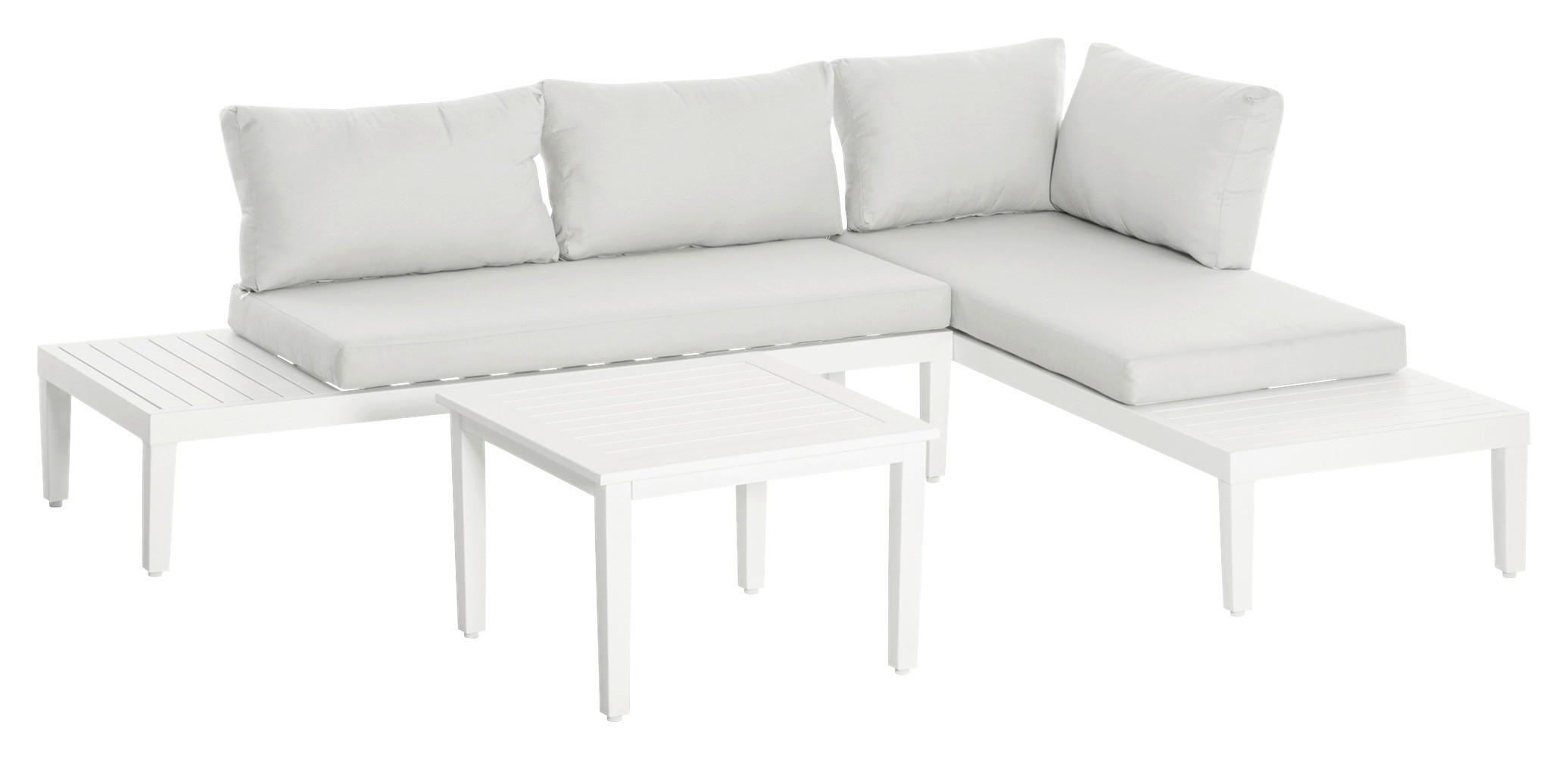 Outsunny Gartenmöbel-Set creme Aluminium B/H/L: ca. 77x71x173 cm Gartenmöbel-Set - creme (173,00/77,00/71,00cm) - Outsunny