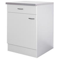 Flex-Well Unterschrank Wito weiß B/H/T: ca. 60x85x60 cm Wito - weiß/Edelstahl (60,00/85,00/60,00cm) - Flex-Well