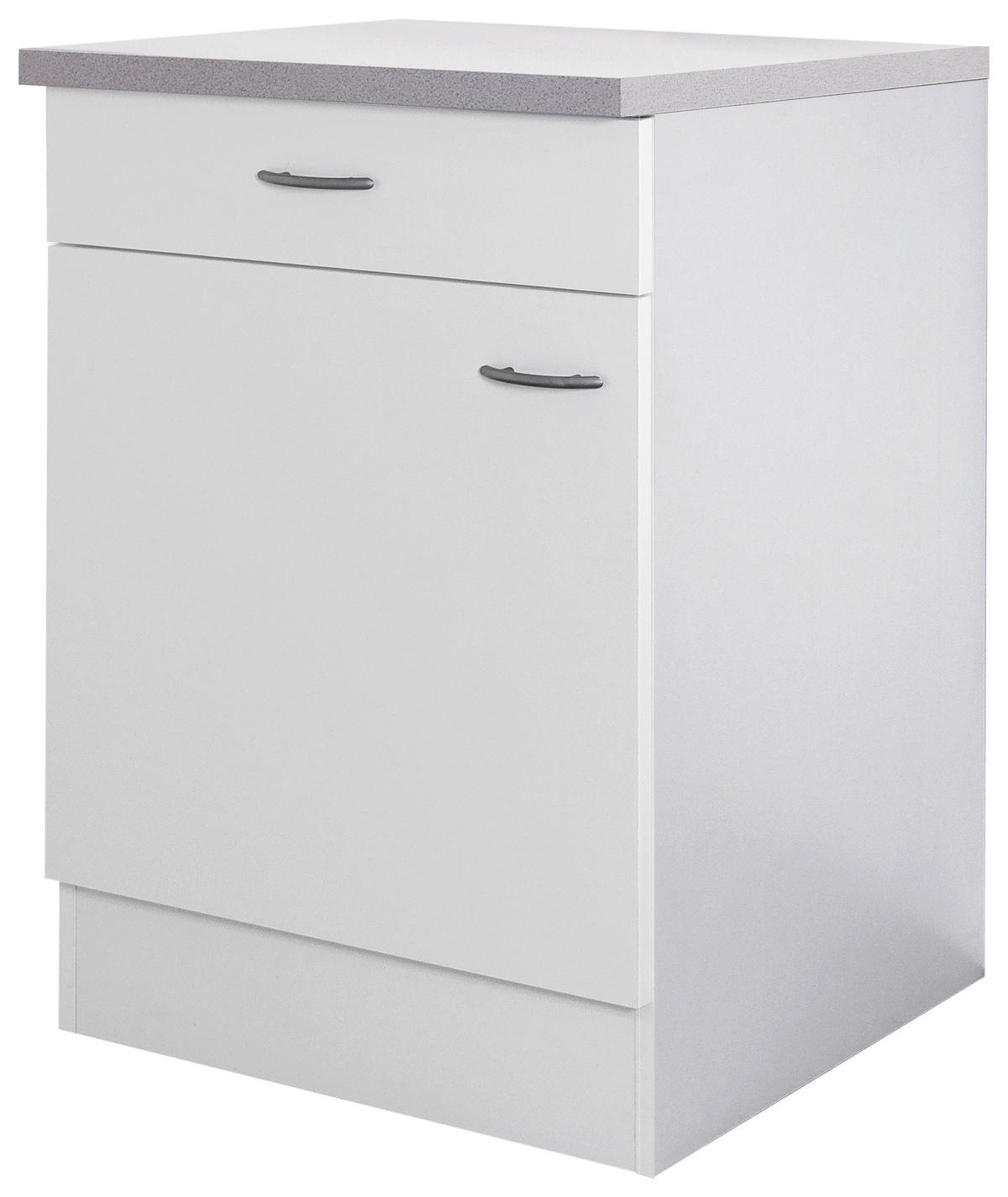 Flex-Well Unterschrank Wito weiß B/H/T: ca. 60x85x60 cm Wito - weiß/Edelstahl (60,00/85,00/60,00cm) - Flex-Well