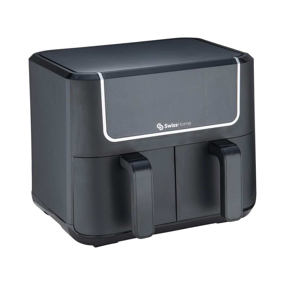 SWISS HOME Doppel-Heißluftfritteuse SH-6931 schwarz Kunststoff B/H/L: ca. 24x28x32 cm ca. 3 l BLACK DARK - schwarz (32,00/24,00/28,00cm) - SWISS HOME