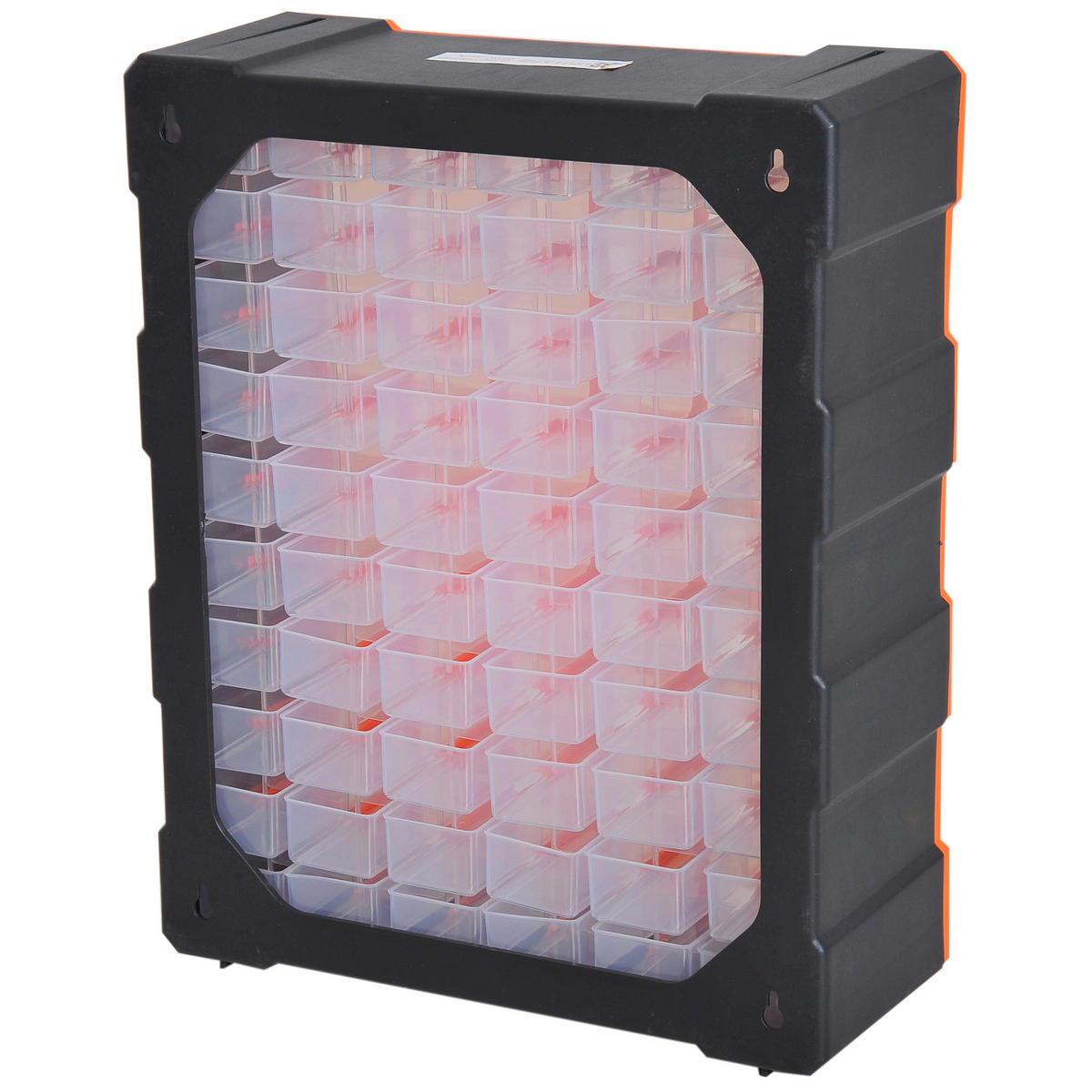 DURHAND Kleinteilemagazin mit 60 Fächer B/H/T: ca. 38x48x16 cm Kleinteilemagazin B40-018 - orange/grau (38,00/48,00/16,00cm) - DURHAND