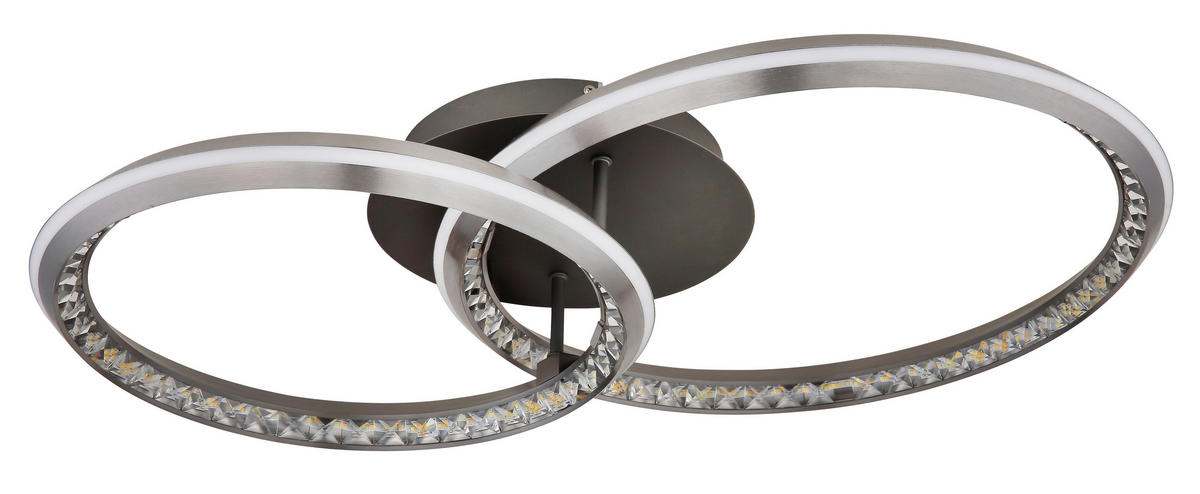 GLOBO LED-Deckenleuchte grau Metall Aluminium B/H/L: ca. 50x14,5x75 cm 1 Brennstellen ALAINA - grau (75,00/50,00/14,50cm) - GLOBO