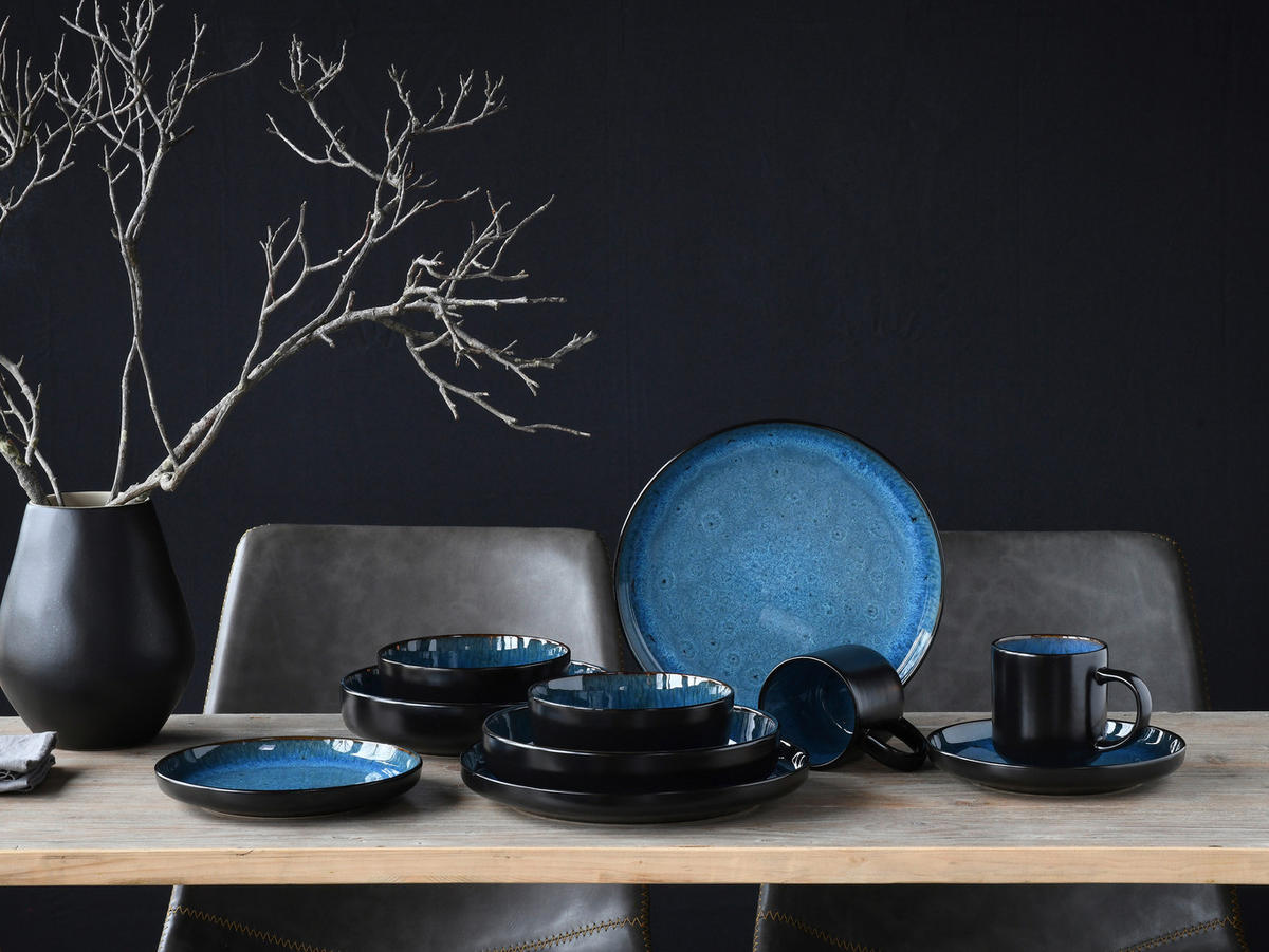 CreaTable Kombiservice Nordic Fjord blau Steinzeug 10 tlg. Nordic Fjord - blau - CreaTable